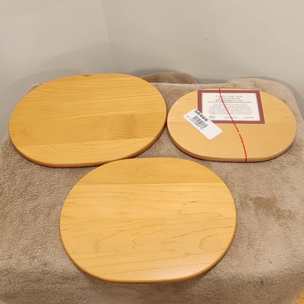 Set of Three Round Wooden Boards